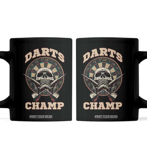 Darts Player Champion Coffee Mug Skull Dartboard Retro Style TS12 Black Print Your Wear