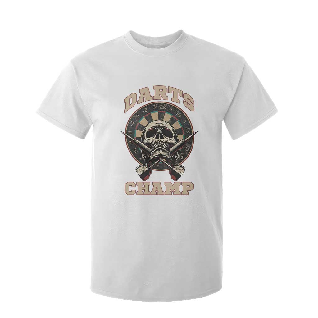 Darts Player Champion T Shirt For Kid Skull Dartboard Retro Style TS12 White Print Your Wear
