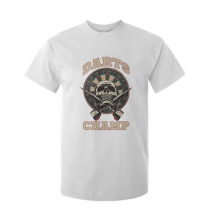 Darts Player Champion T Shirt For Kid Skull Dartboard Retro Style TS12 White Print Your Wear
