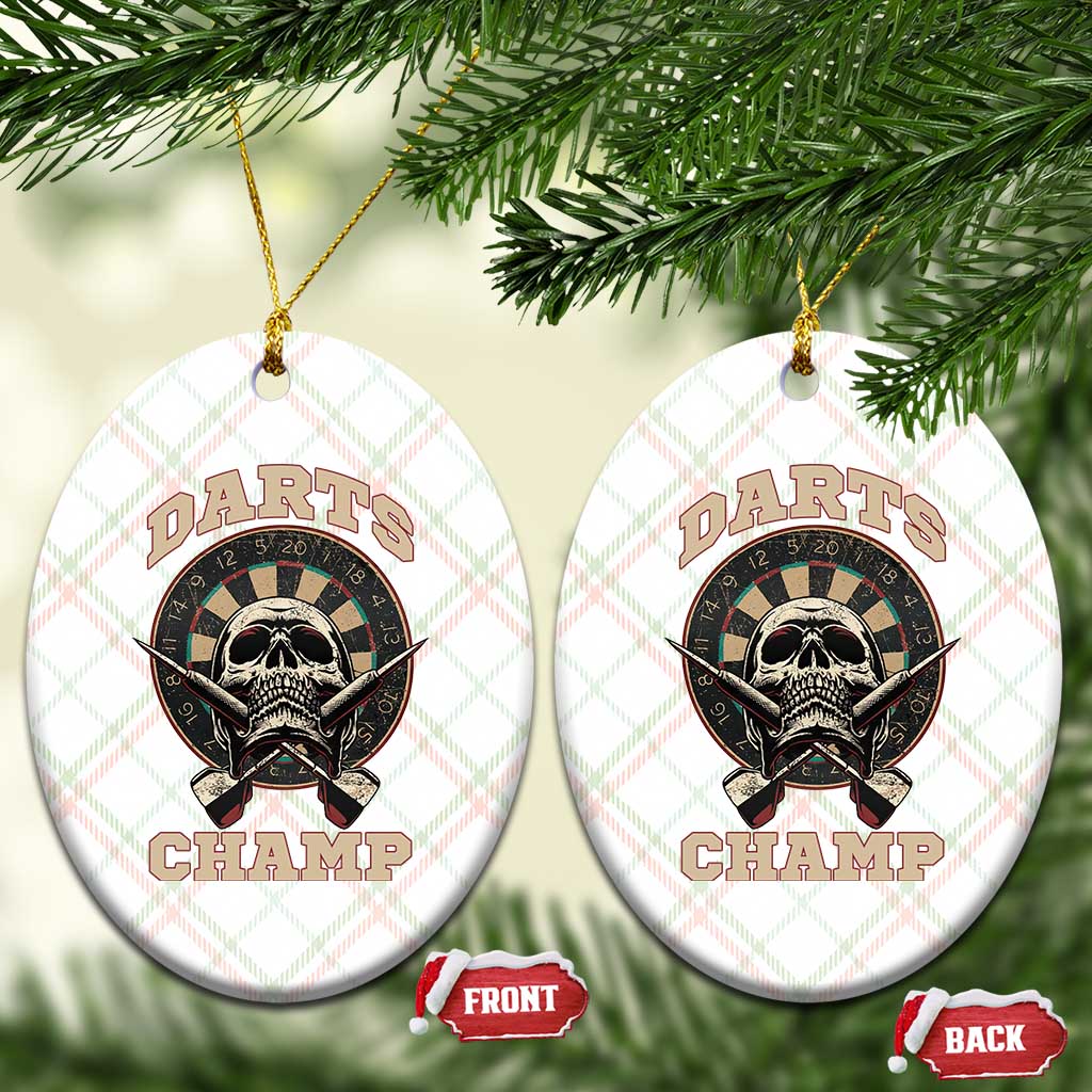 Darts Player Champion Ceramic Ornament Skull Dartboard Retro Style TS12 Print Your Wear