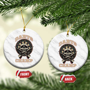 Darts Player Champion Ceramic Ornament Skull Dartboard Retro Style TS12 1pc White Marble Print Your Wear