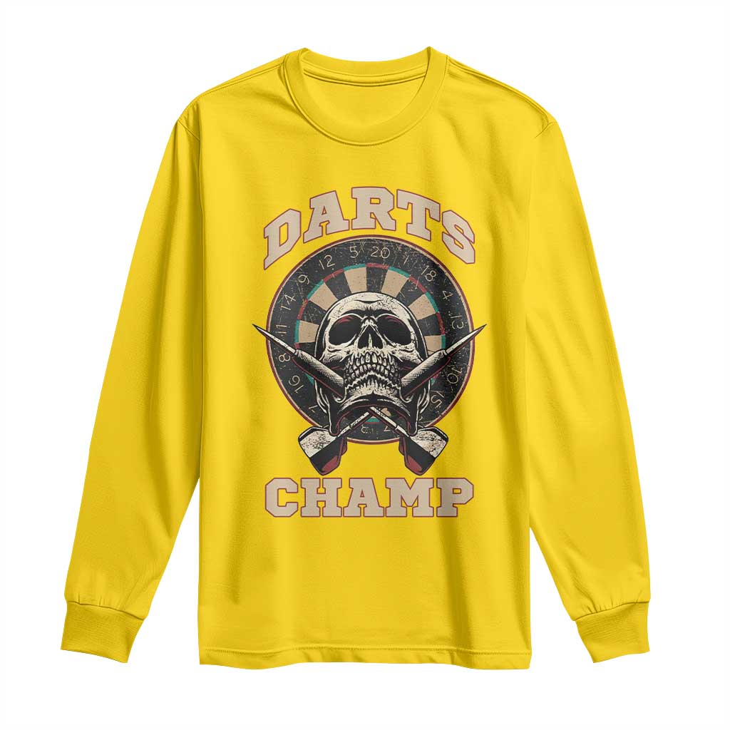 Darts Player Champion Long Sleeve Shirt Skull Dartboard Retro Style TS12 Daisy Print Your Wear