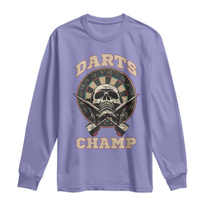 Darts Player Champion Long Sleeve Shirt Skull Dartboard Retro Style TS12 Violet Print Your Wear