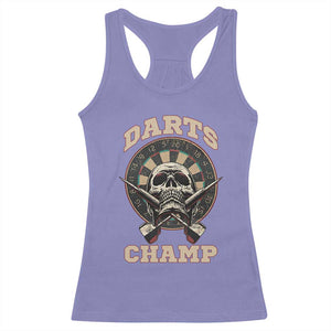 Darts Player Champion Racerback Tank Top Skull Dartboard Retro Style TS12 Violet Print Your Wear