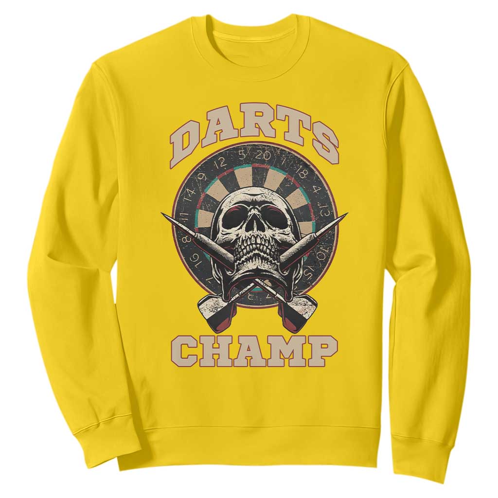 Darts Player Champion Sweatshirt Skull Dartboard Retro Style TS12 Daisy Print Your Wear