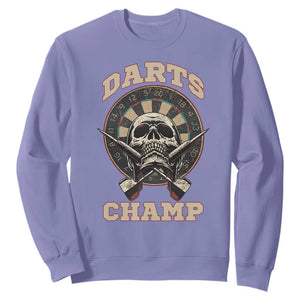 Darts Player Champion Sweatshirt Skull Dartboard Retro Style TS12 Violet Print Your Wear