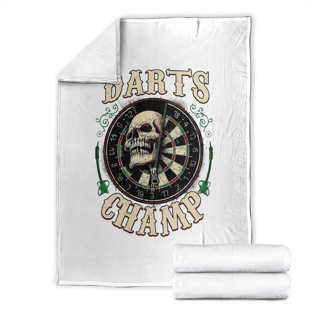 Skull Dartboard Retro Vintage Throw Blanket Darts Player Champion Gift TS12 White Print Your Wear