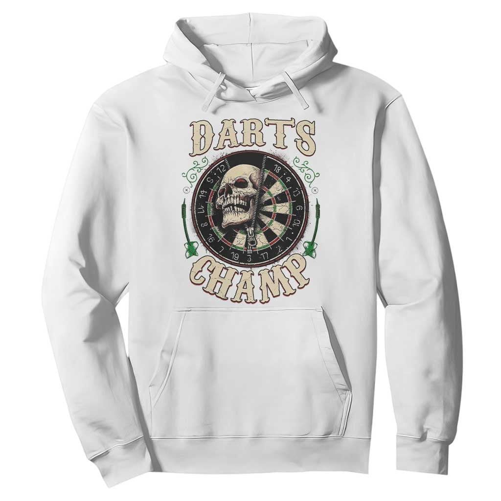 Skull Dartboard Retro Vintage Hoodie Darts Player Champion Gift TS12 White Print Your Wear