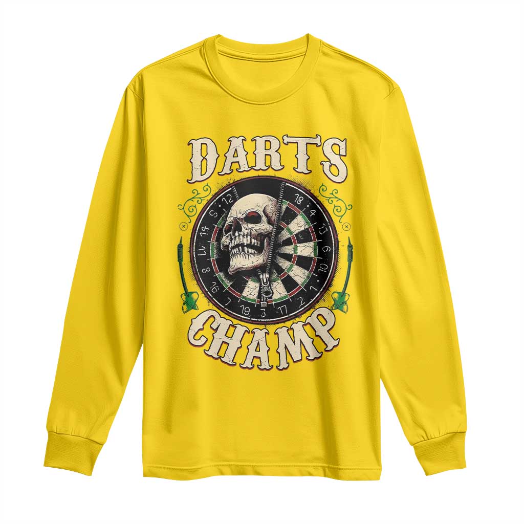Skull Dartboard Retro Vintage Long Sleeve Shirt Darts Player Champion Gift TS12 Daisy Print Your Wear