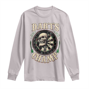 Skull Dartboard Retro Vintage Long Sleeve Shirt Darts Player Champion Gift TS12 Ice Gray Print Your Wear