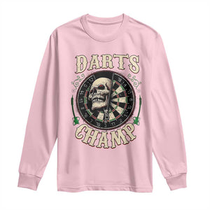 Skull Dartboard Retro Vintage Long Sleeve Shirt Darts Player Champion Gift TS12 Light Pink Print Your Wear