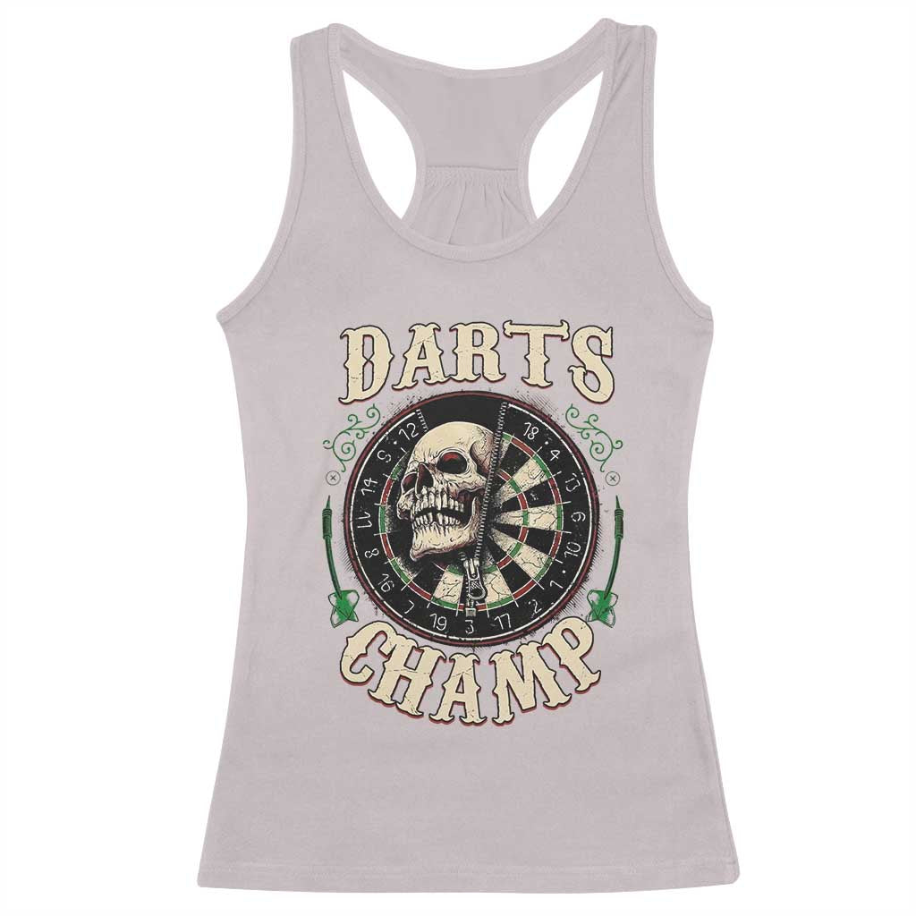Skull Dartboard Retro Vintage Racerback Tank Top Darts Player Champion Gift TS12 Ice Gray Print Your Wear