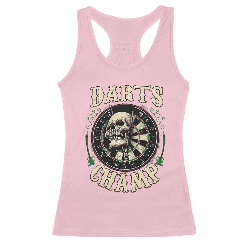 Skull Dartboard Retro Vintage Racerback Tank Top Darts Player Champion Gift TS12 Light Pink Print Your Wear