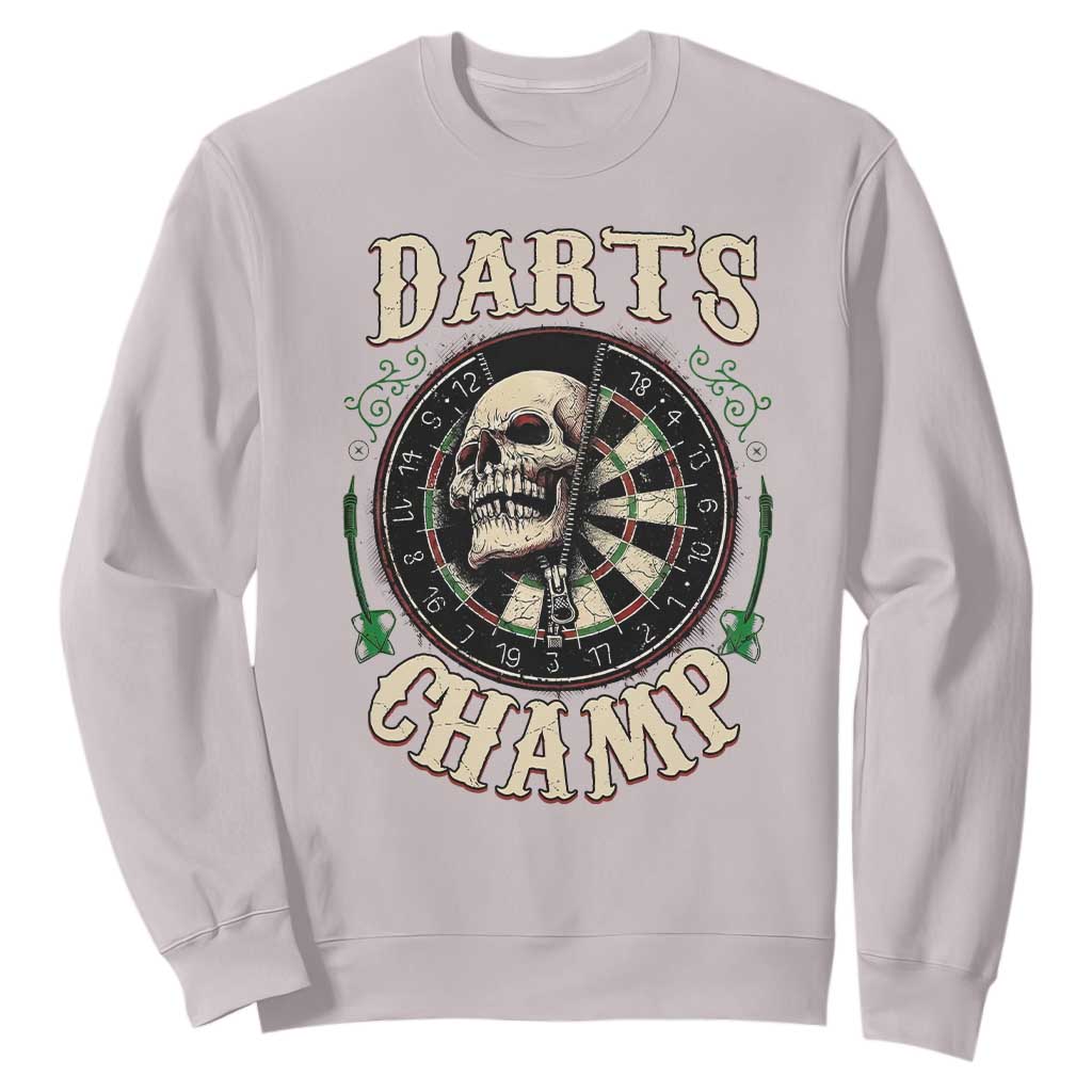 Skull Dartboard Retro Vintage Sweatshirt Darts Player Champion Gift TS12 Ice Gray Print Your Wear