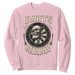 Skull Dartboard Retro Vintage Sweatshirt Darts Player Champion Gift TS12 Light Pink Print Your Wear