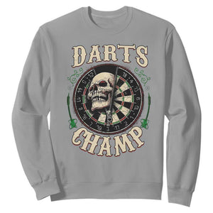 Skull Dartboard Retro Vintage Sweatshirt Darts Player Champion Gift TS12 Sport Gray Print Your Wear