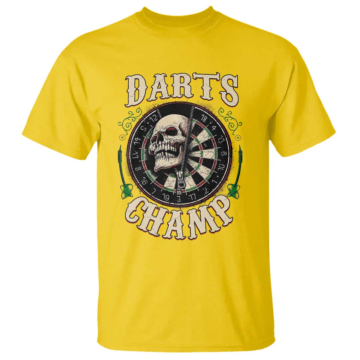 Skull Dartboard Retro Vintage T Shirt Darts Player Champion Gift TS12 Daisy Print Your Wear