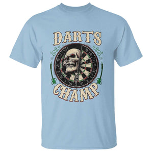 Skull Dartboard Retro Vintage T Shirt Darts Player Champion Gift TS12 Light Blue Print Your Wear
