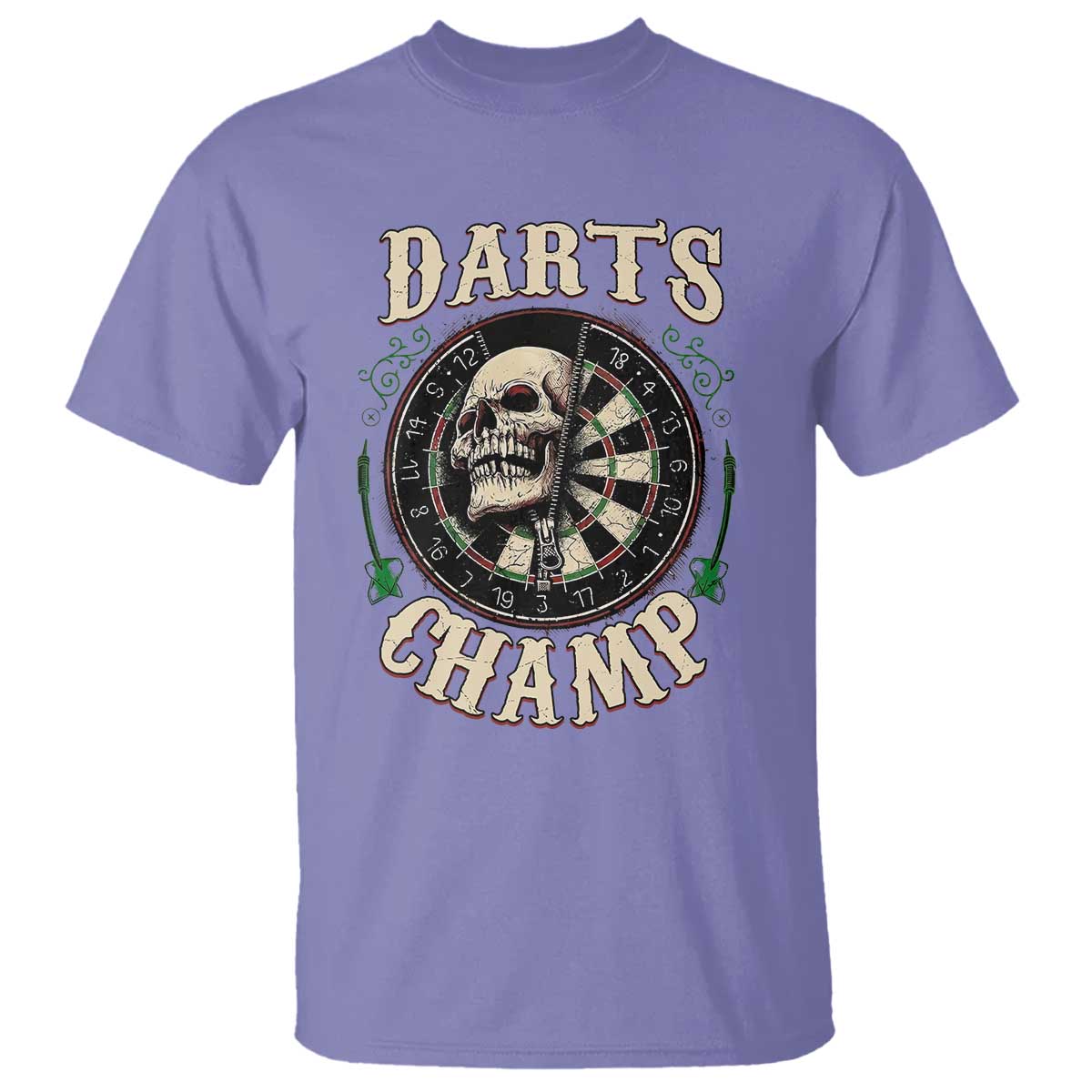 Skull Dartboard Retro Vintage T Shirt Darts Player Champion Gift TS12 Violet Print Your Wear