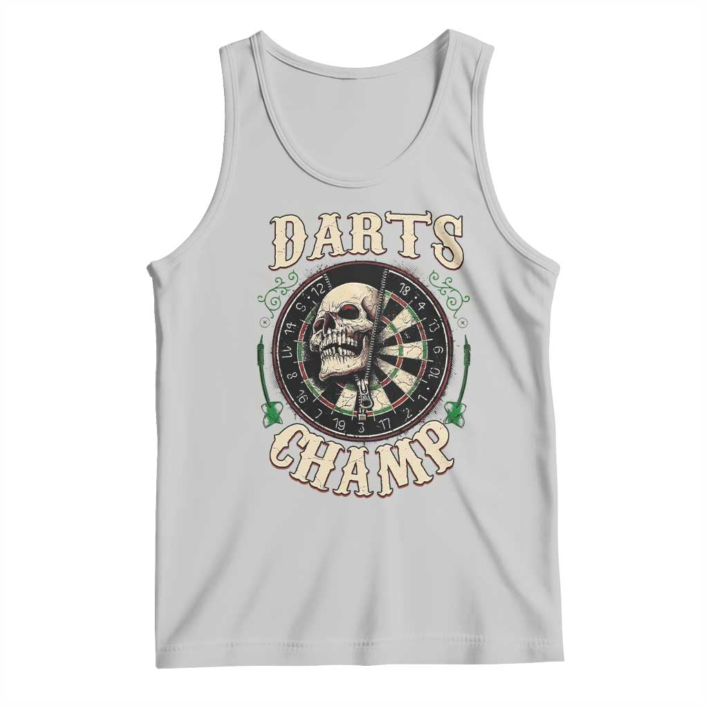 Skull Dartboard Retro Vintage Tank Top Darts Player Champion Gift TS12 Ash Print Your Wear