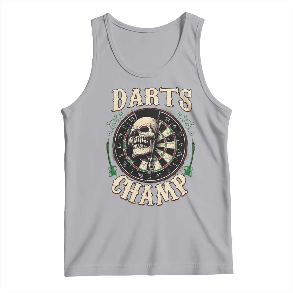 Skull Dartboard Retro Vintage Tank Top Darts Player Champion Gift TS12 Athletic Heather Print Your Wear