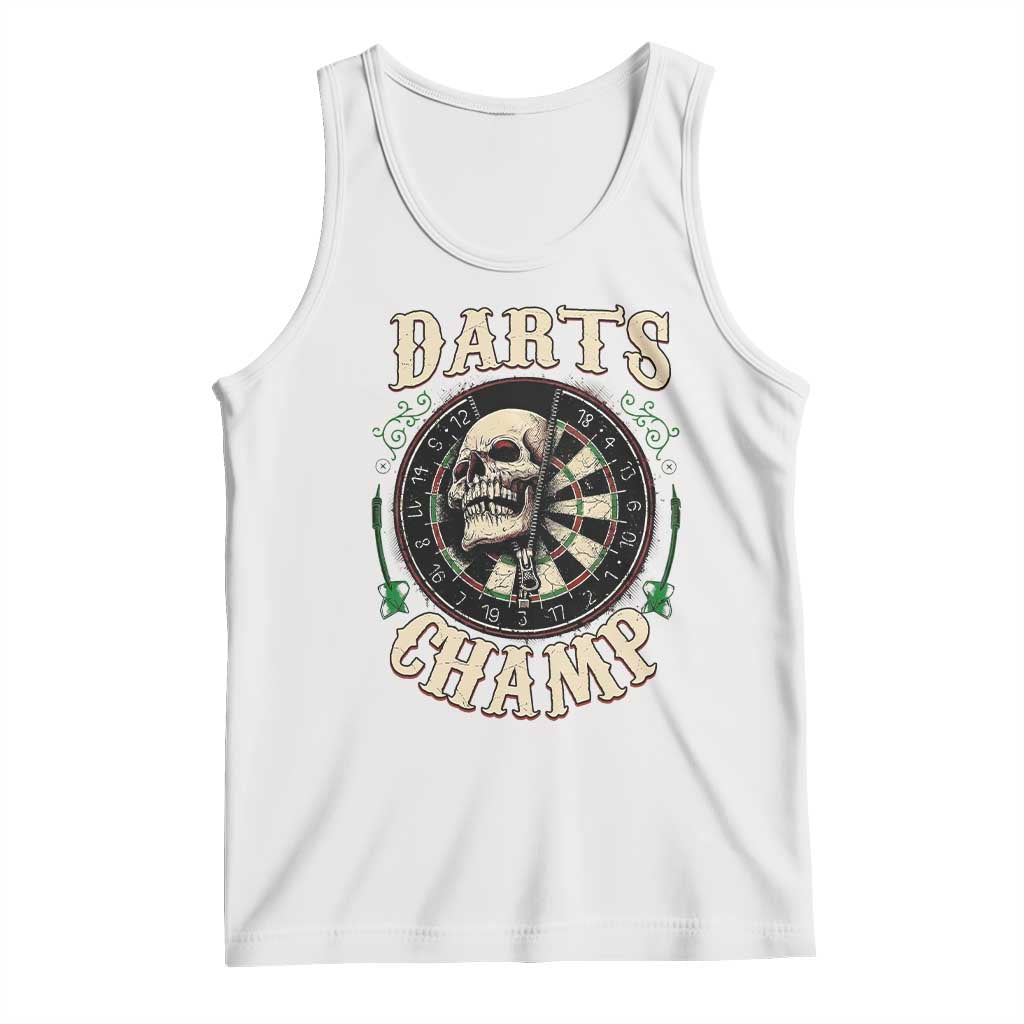 Skull Dartboard Retro Vintage Tank Top Darts Player Champion Gift TS12 White Print Your Wear