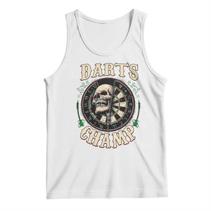 Skull Dartboard Retro Vintage Tank Top Darts Player Champion Gift TS12 White Print Your Wear