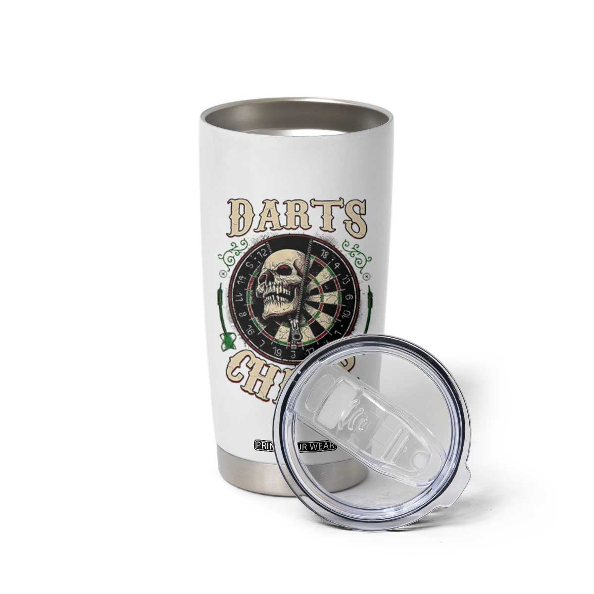 Skull Dartboard Retro Vintage Tumbler Cup Darts Player Champion Gift TS12 Print Your Wear