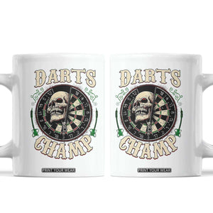 Skull Dartboard Retro Vintage Coffee Mug Darts Player Champion Gift TS12 White Print Your Wear
