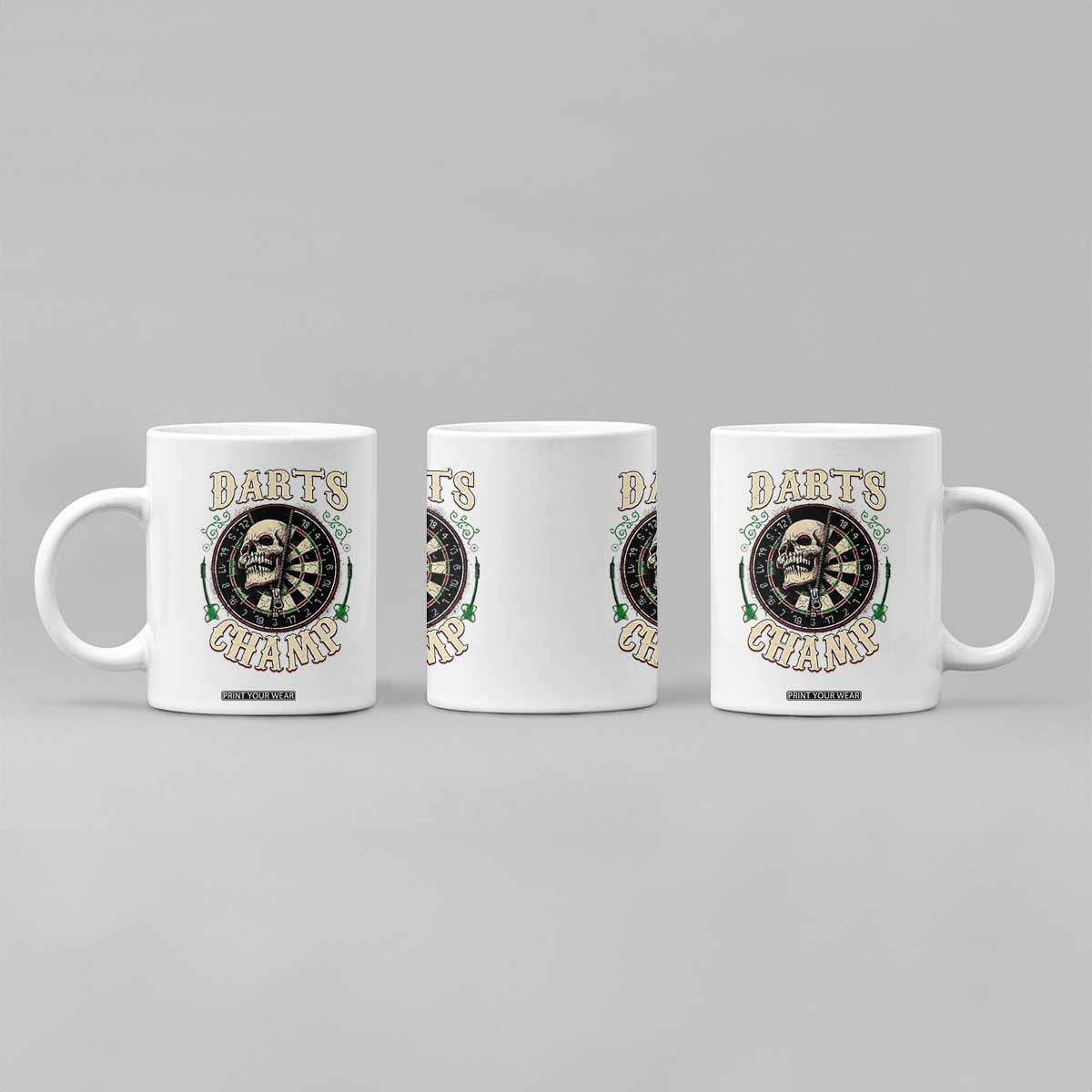 Skull Dartboard Retro Vintage Coffee Mug Darts Player Champion Gift TS12 Print Your Wear