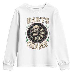 Skull Dartboard Retro Vintage Youth Sweatshirt Darts Player Champion Gift TS12 White Print Your Wear