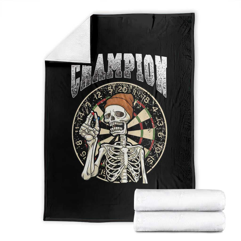 Gothic Skull Dart Master Throw Blanket Funny Skeleton Dartboard Champion Gift TS12 Black Print Your Wear