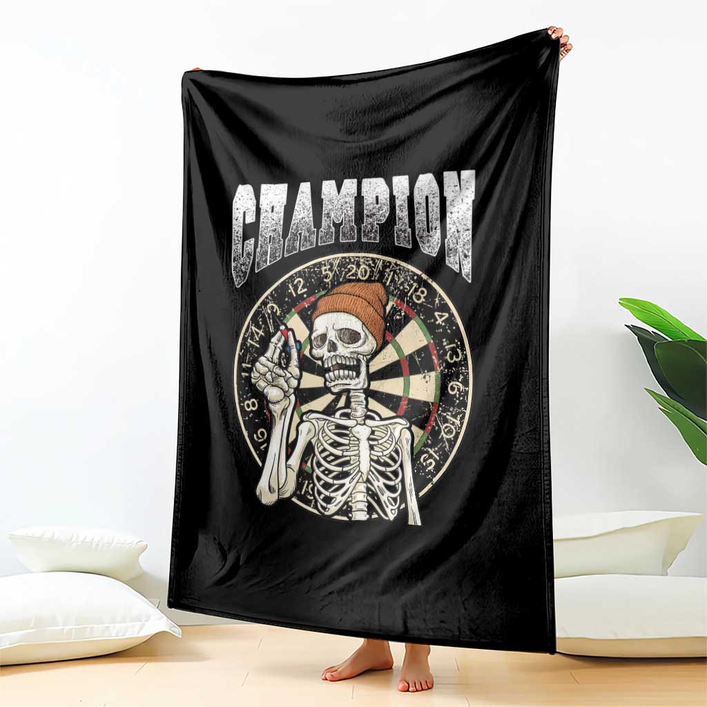 Gothic Skull Dart Master Throw Blanket Funny Skeleton Dartboard Champion Gift TS12 Print Your Wear