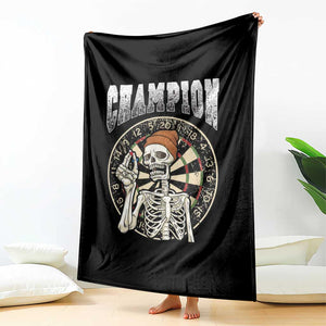 Gothic Skull Dart Master Throw Blanket Funny Skeleton Dartboard Champion Gift TS12 Print Your Wear