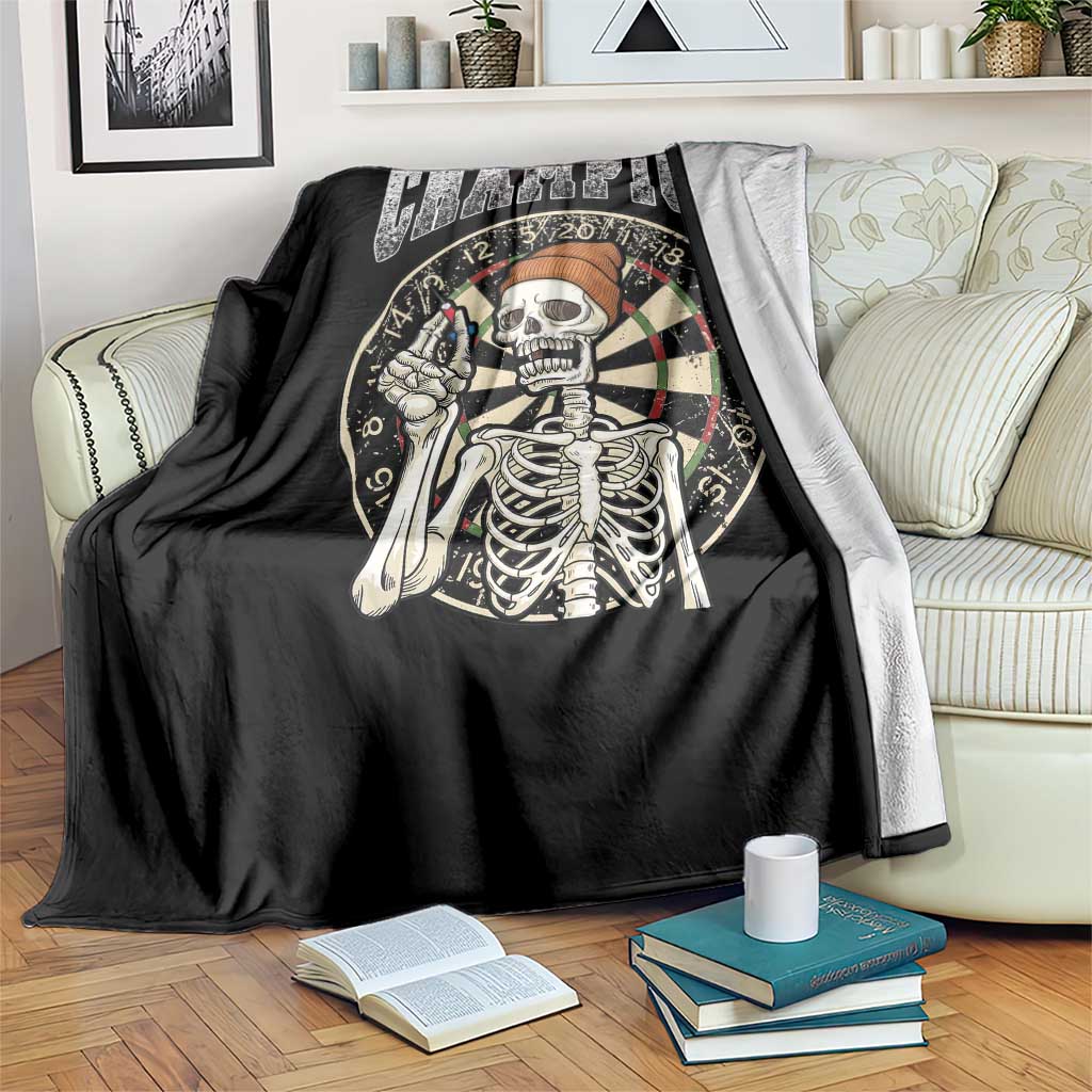 Gothic Skull Dart Master Throw Blanket Funny Skeleton Dartboard Champion Gift TS12 Print Your Wear