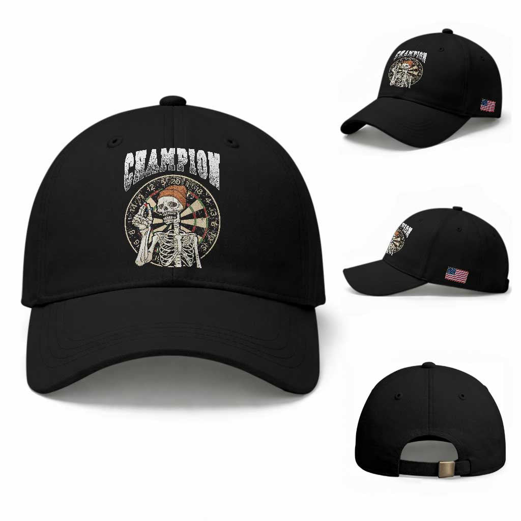 Gothic Skull Dart Master Baseball Cap Funny Skeleton Dartboard Champion Gift TS12 Baseball Cap Universal Fit Black Print Your Wear
