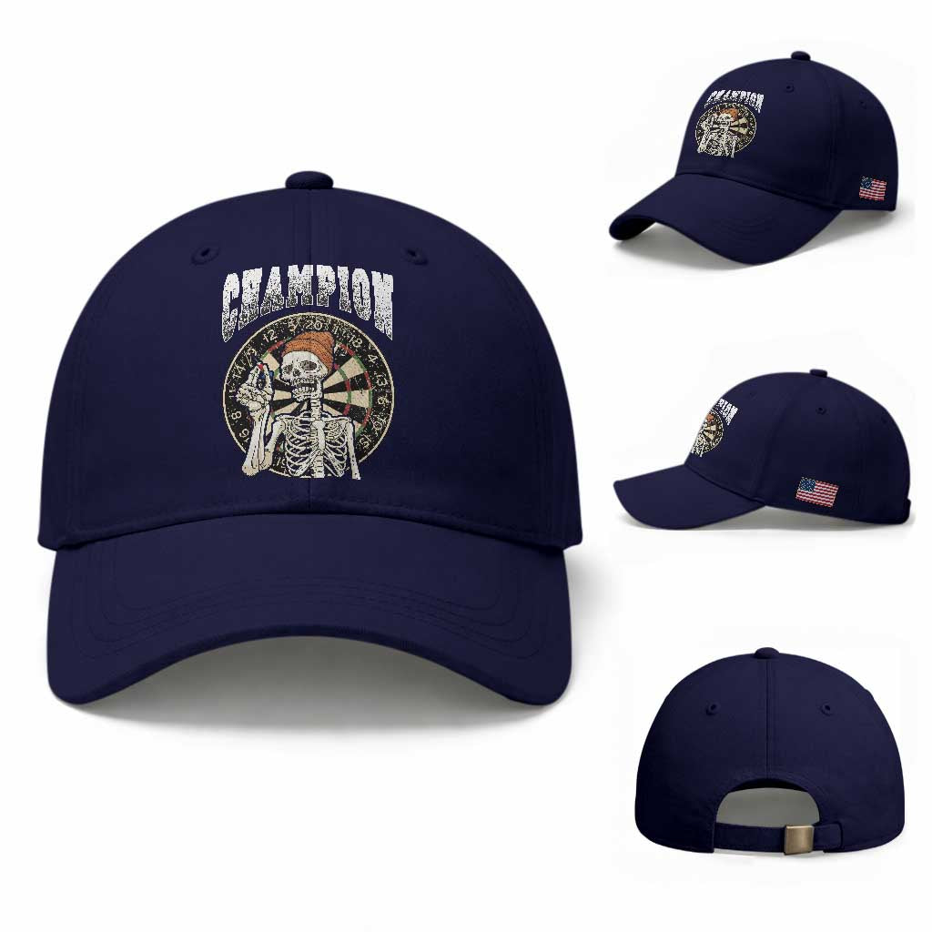 Gothic Skull Dart Master Baseball Cap Funny Skeleton Dartboard Champion Gift TS12 Baseball Cap Universal Fit Dark Blue Print Your Wear