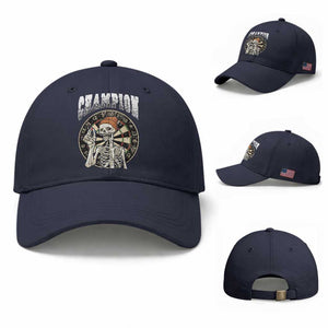 Gothic Skull Dart Master Baseball Cap Funny Skeleton Dartboard Champion Gift TS12 Baseball Cap Universal Fit Navy Print Your Wear