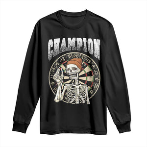 Gothic Skull Dart Master Long Sleeve Shirt Funny Skeleton Dartboard Champion Gift TS12 Black Print Your Wear