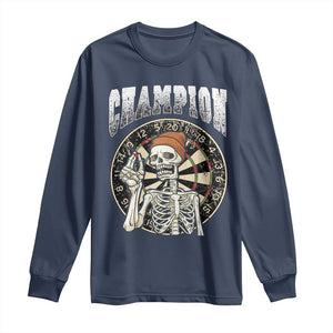 Gothic Skull Dart Master Long Sleeve Shirt Funny Skeleton Dartboard Champion Gift TS12 Navy Print Your Wear