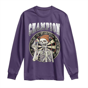 Gothic Skull Dart Master Long Sleeve Shirt Funny Skeleton Dartboard Champion Gift TS12 Purple Print Your Wear