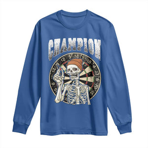 Gothic Skull Dart Master Long Sleeve Shirt Funny Skeleton Dartboard Champion Gift TS12 Royal Blue Print Your Wear