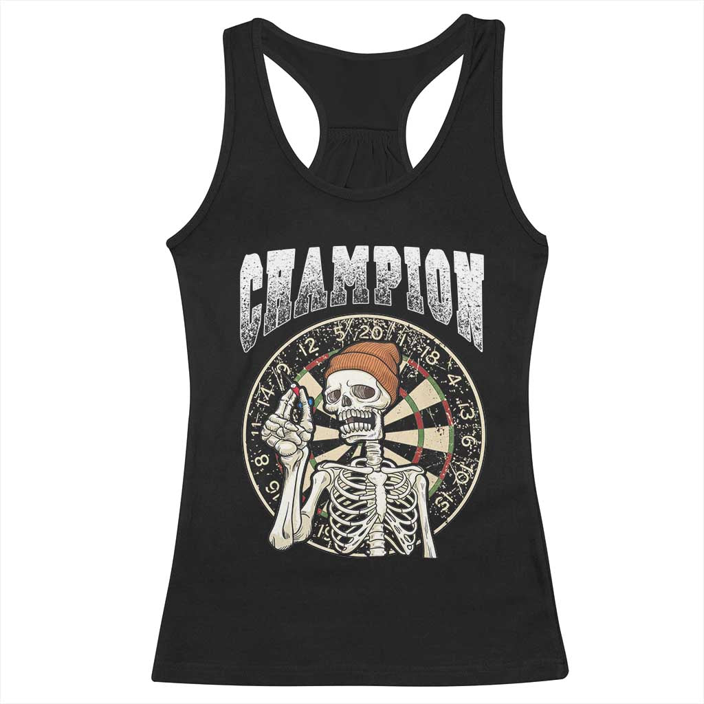 Gothic Skull Dart Master Racerback Tank Top Funny Skeleton Dartboard Champion Gift TS12 Black Print Your Wear