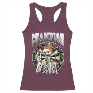 Gothic Skull Dart Master Racerback Tank Top Funny Skeleton Dartboard Champion Gift TS12 Maroon Print Your Wear