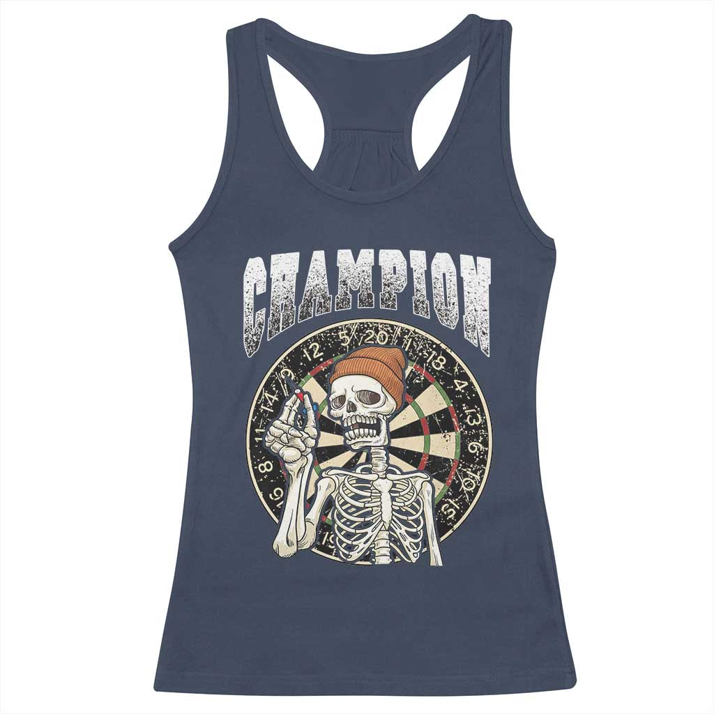 Gothic Skull Dart Master Racerback Tank Top Funny Skeleton Dartboard Champion Gift TS12 Navy Print Your Wear
