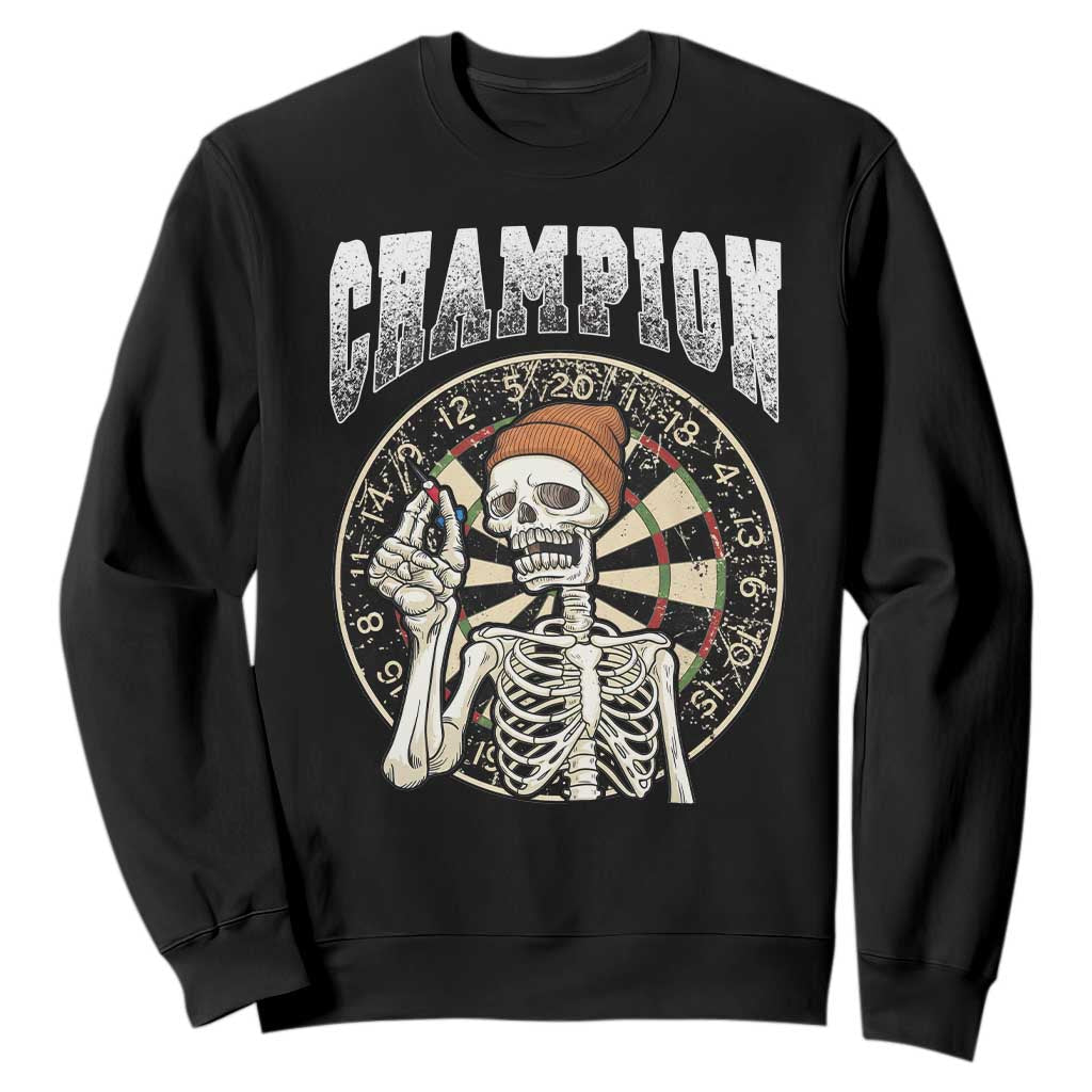 Gothic Skull Dart Master Sweatshirt Funny Skeleton Dartboard Champion Gift TS12 Black Print Your Wear
