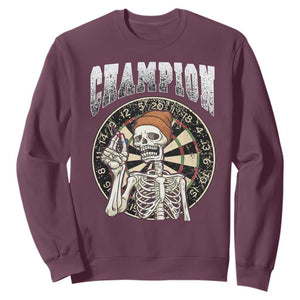 Gothic Skull Dart Master Sweatshirt Funny Skeleton Dartboard Champion Gift TS12 Maroon Print Your Wear