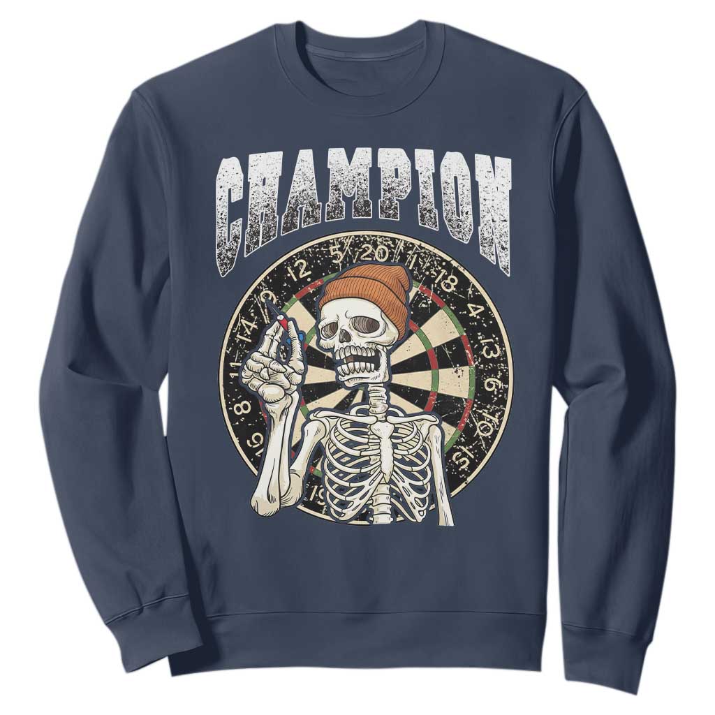 Gothic Skull Dart Master Sweatshirt Funny Skeleton Dartboard Champion Gift TS12 Navy Print Your Wear