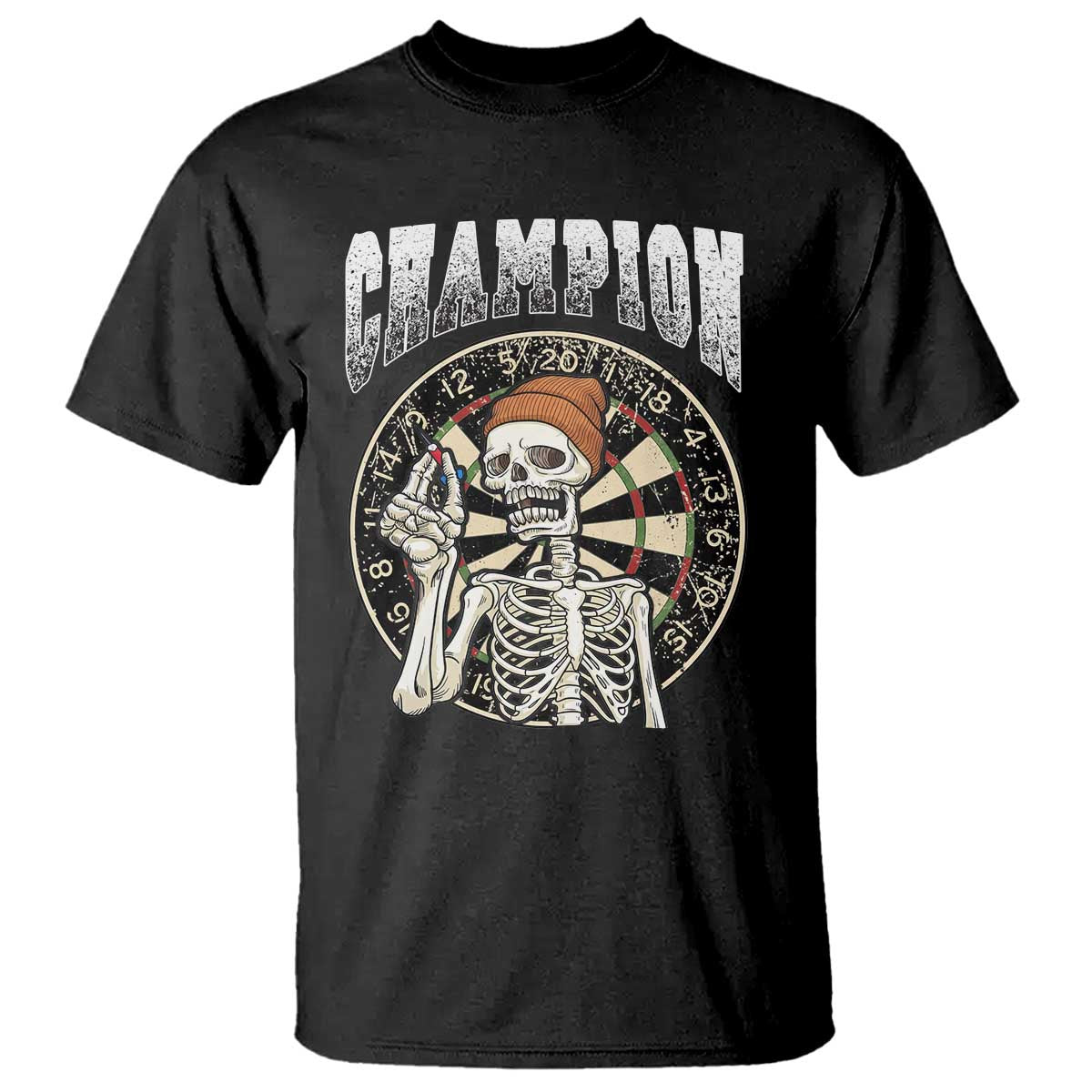 Gothic Skull Dart Master T Shirt Funny Skeleton Dartboard Champion Gift TS12 Black Print Your Wear