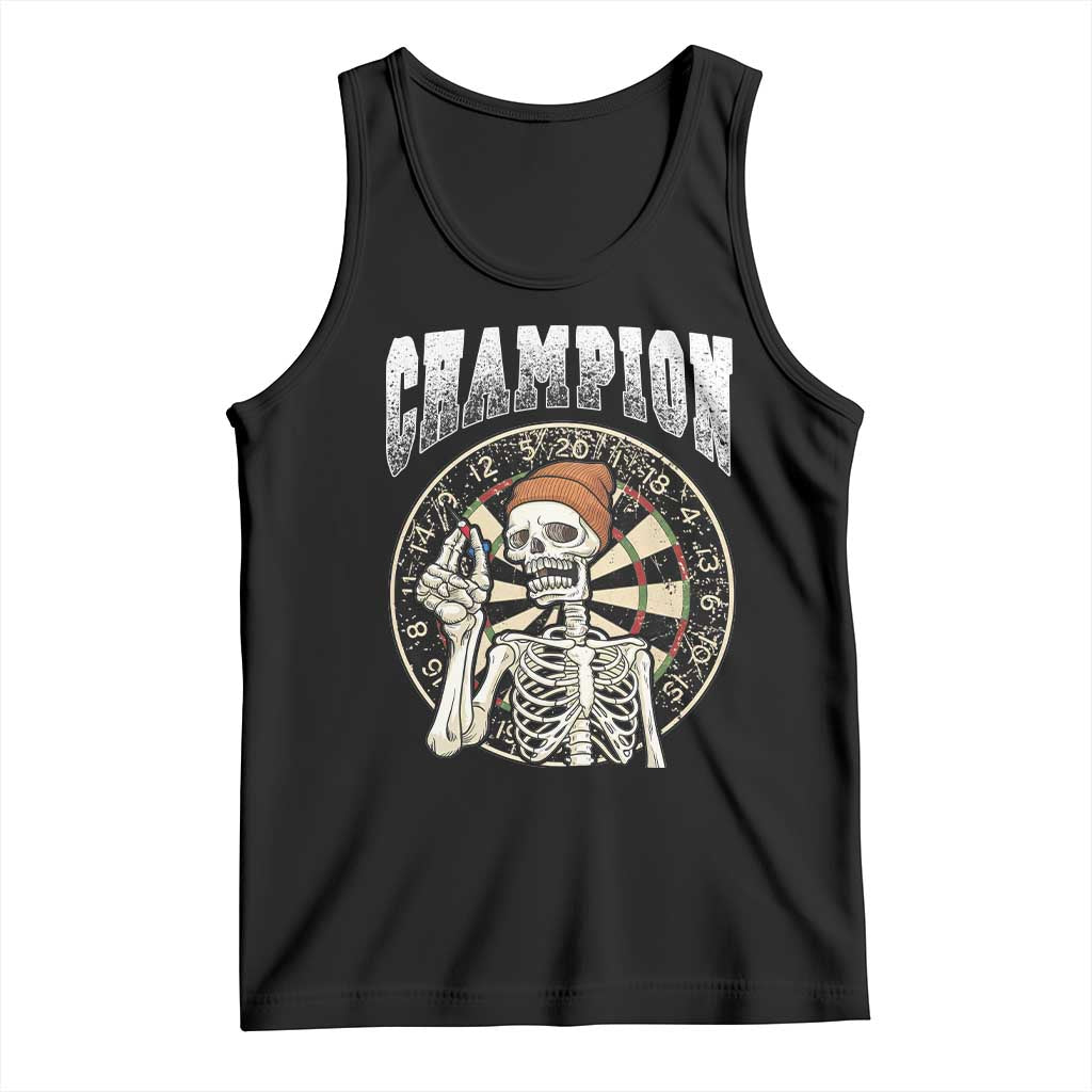 Gothic Skull Dart Master Tank Top Funny Skeleton Dartboard Champion Gift TS12 Black Print Your Wear